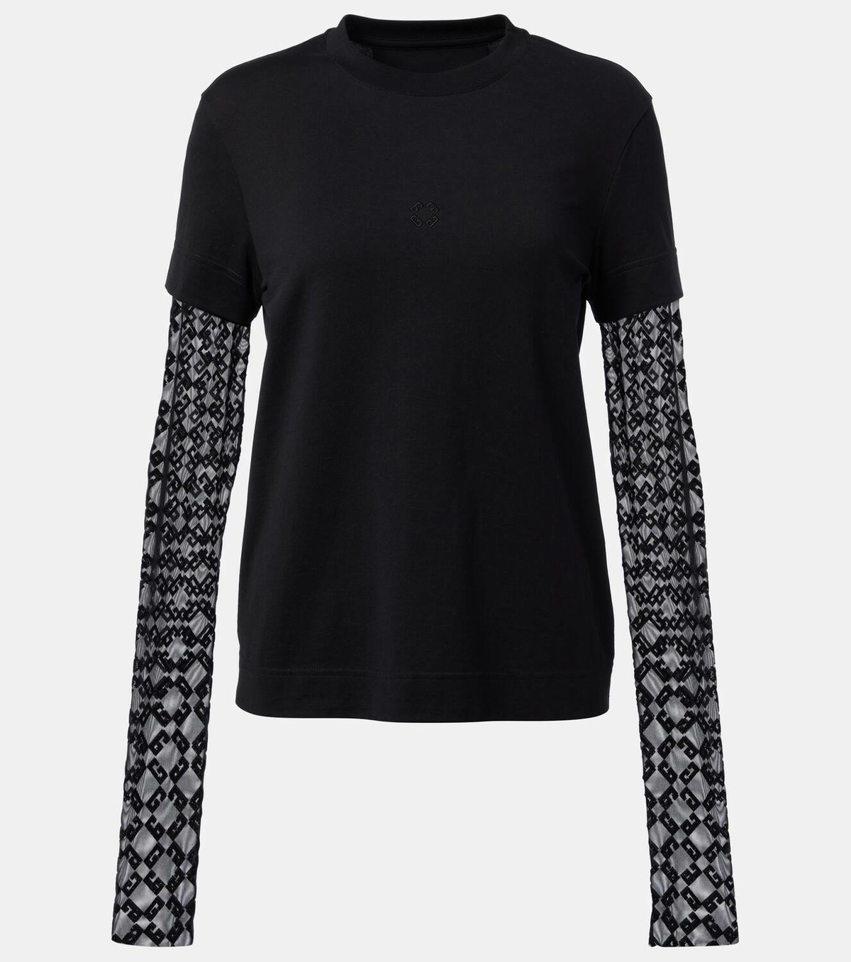 Givenchy Monogram 72 Glitter layered cotton T-shirt