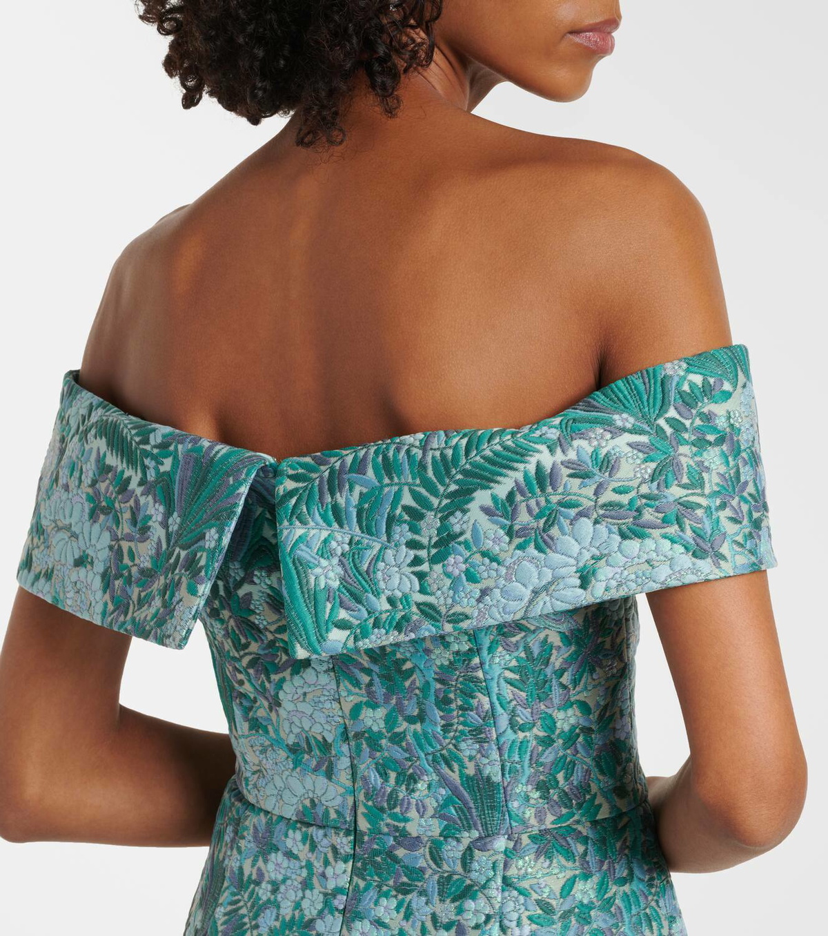 Markarian Clover floral off-shoulder brocade gown