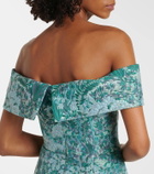 Markarian Clover floral off-shoulder brocade gown