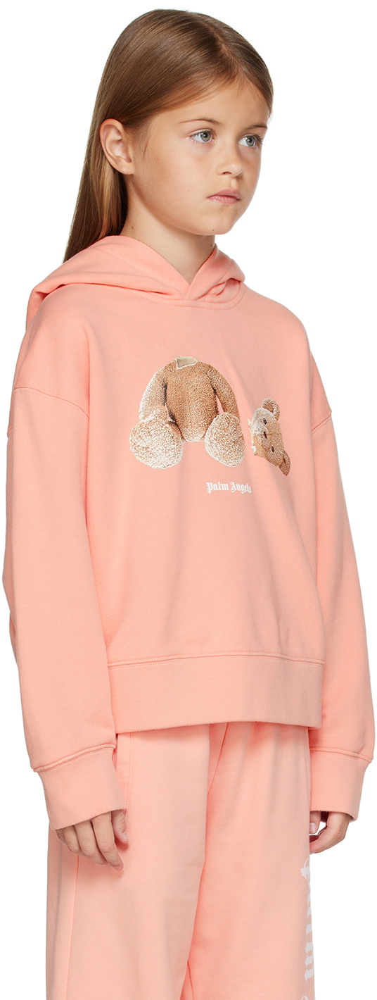Palm Angels Kids Pink Bear Hoodie