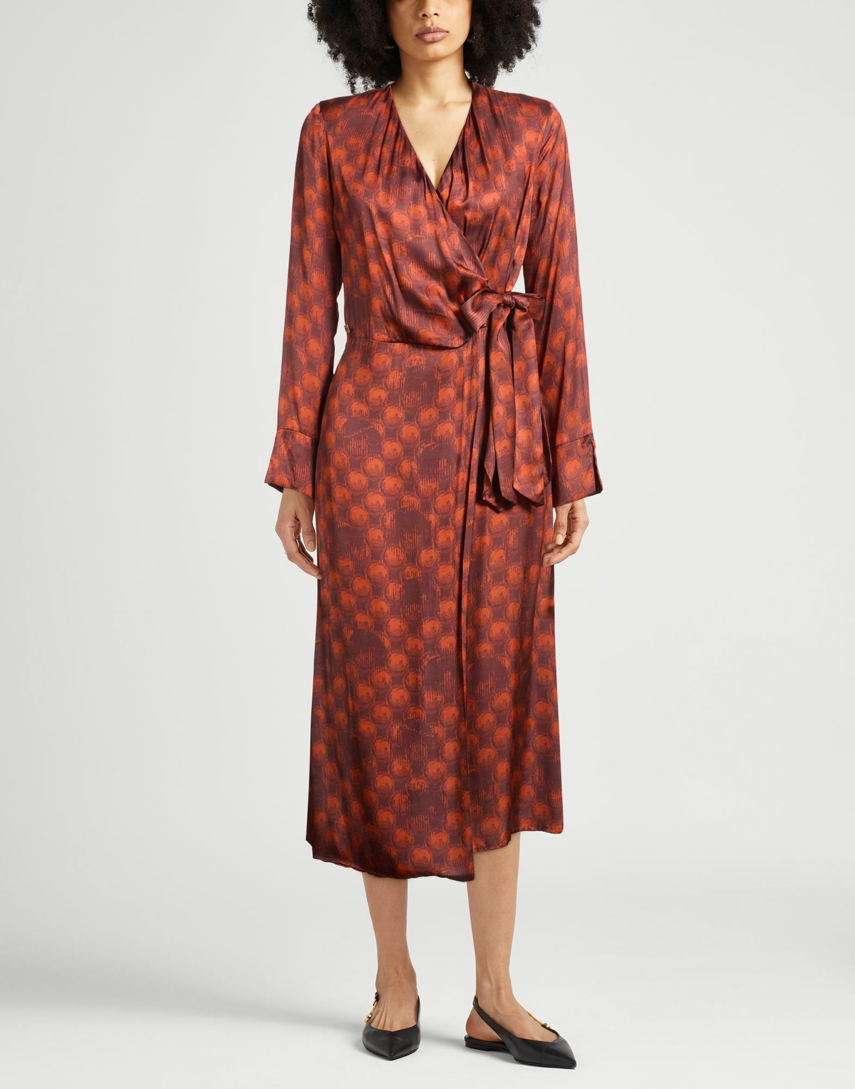 Manila Grace Womens Midi dress Rust
