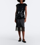 Simone Rocha Bow-detail sequined peplum top