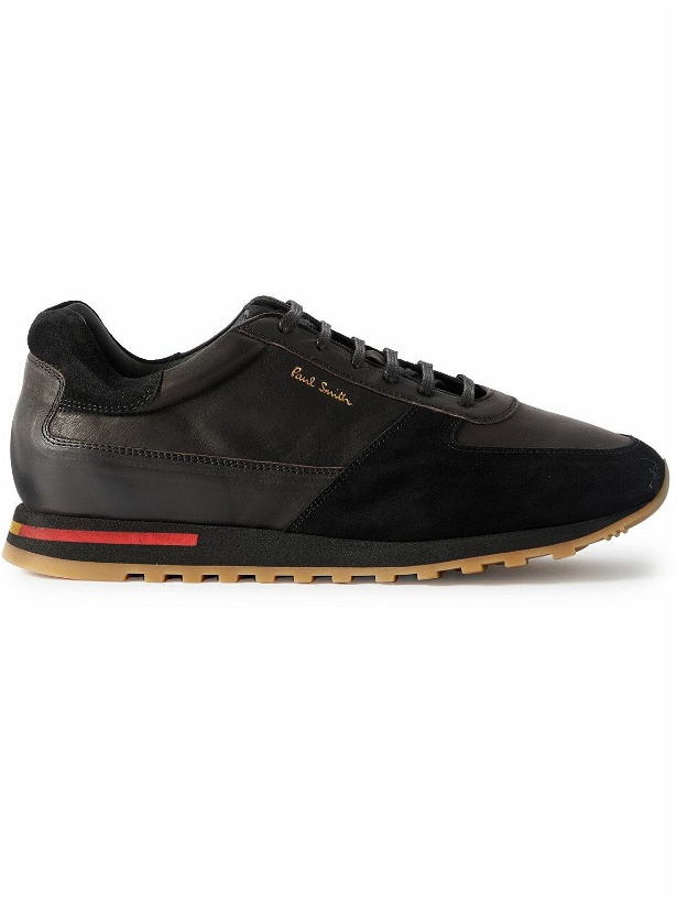 Photo: Paul Smith - Velo ECO Leather and Suede Sneakers - Black