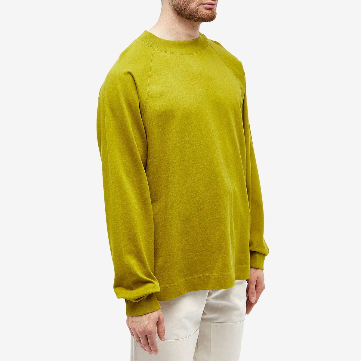 MHL by Margaret Howell Men's Mock Neck Long Sleeve T-Shirt in Zest
