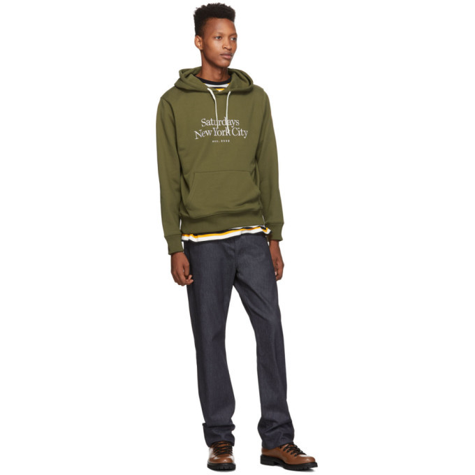 Saturdays NYC Green Embroidered Miller Standard Ditch Hoodie