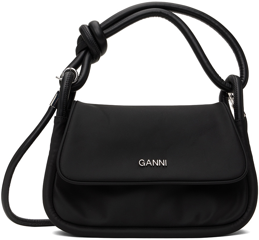 GANNI Black Knot Flap Over Bag GANNI
