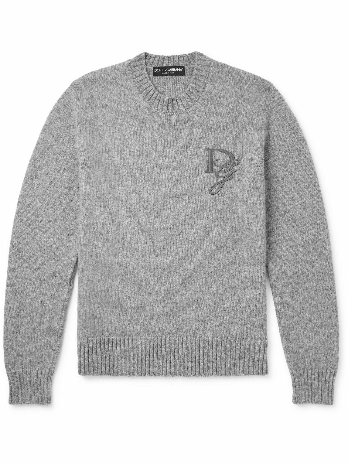 Dolce & Gabbana Gray Cotton Logo Hooded Sweatshirt Sweater