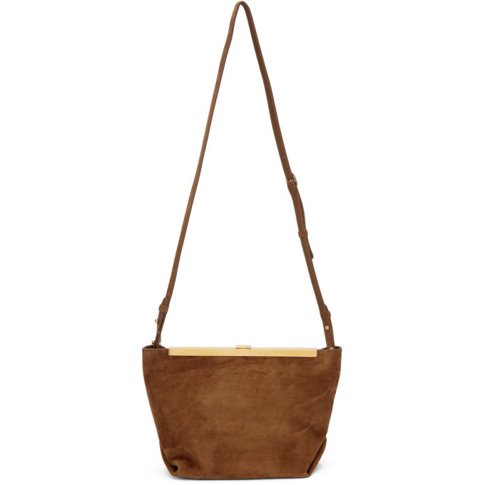 The Large Maeve Weekender Bag in Beige Suede– KHAITE