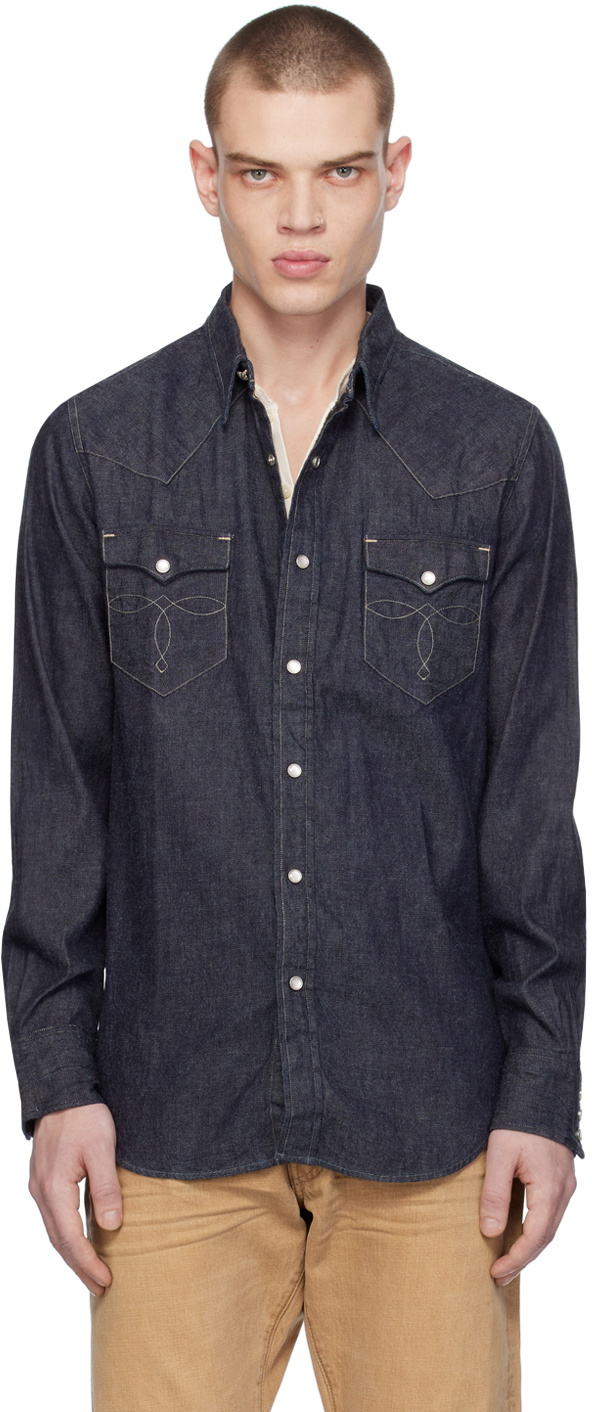 RRL Indigo Western Denim Shirt RRL