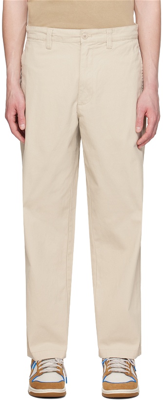 Photo: AAPE by A Bathing Ape Beige Embroidered Trousers