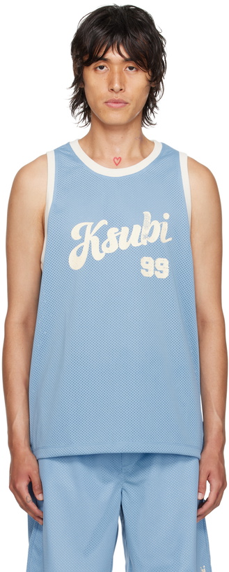 Photo: Ksubi Blue Clubhouse Pick Up Tank Top