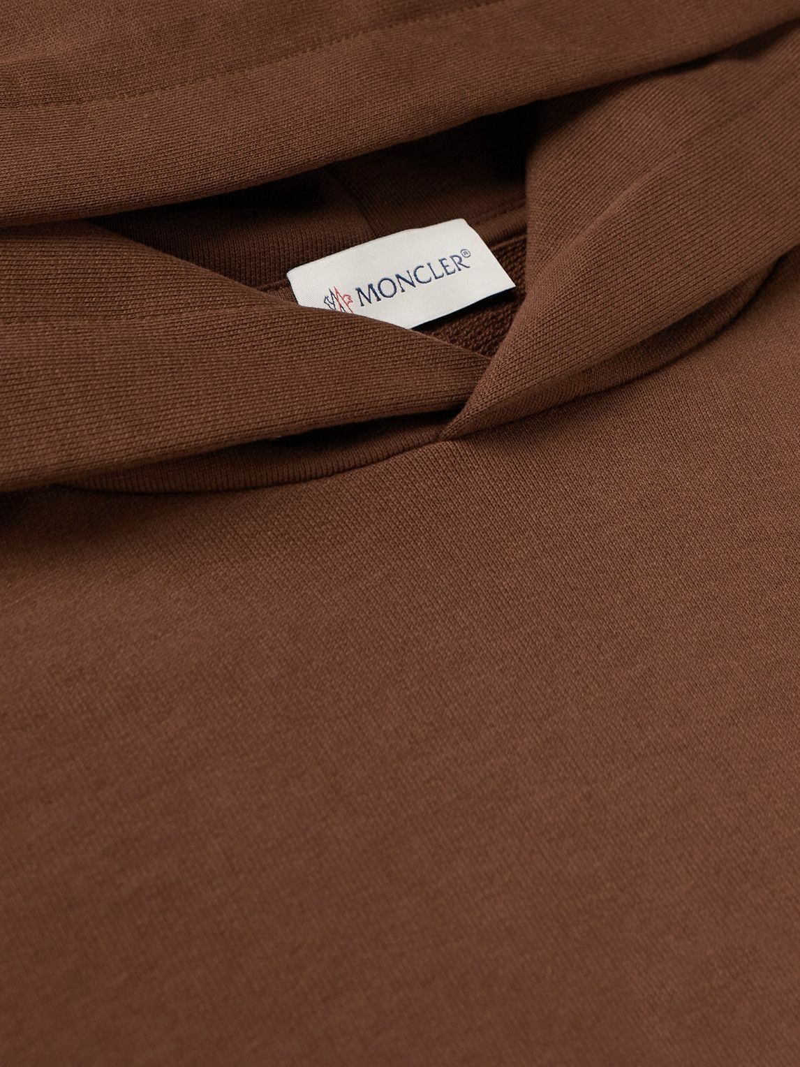 Moncler - Logo-Embroidered Cotton-Jersey Hoodie - Brown Moncler