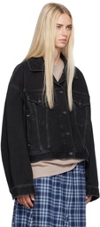 Acne Studios Black Cropped Denim Jacket