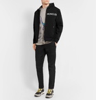 Moncler - Embroidered Cotton-Jersey Zip-Up Hoodie - Men - Black