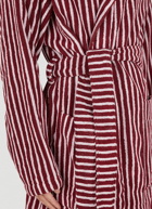 Striped Hooded Bathrobe in Red