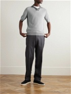 PIACENZA 1733 - Two-Tone Silk and Cotton-Blend Polo Shirt - Gray