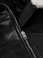 Nili Lotan - Elias Shearling-Trimmed Leather Bomber Jacket - Black
