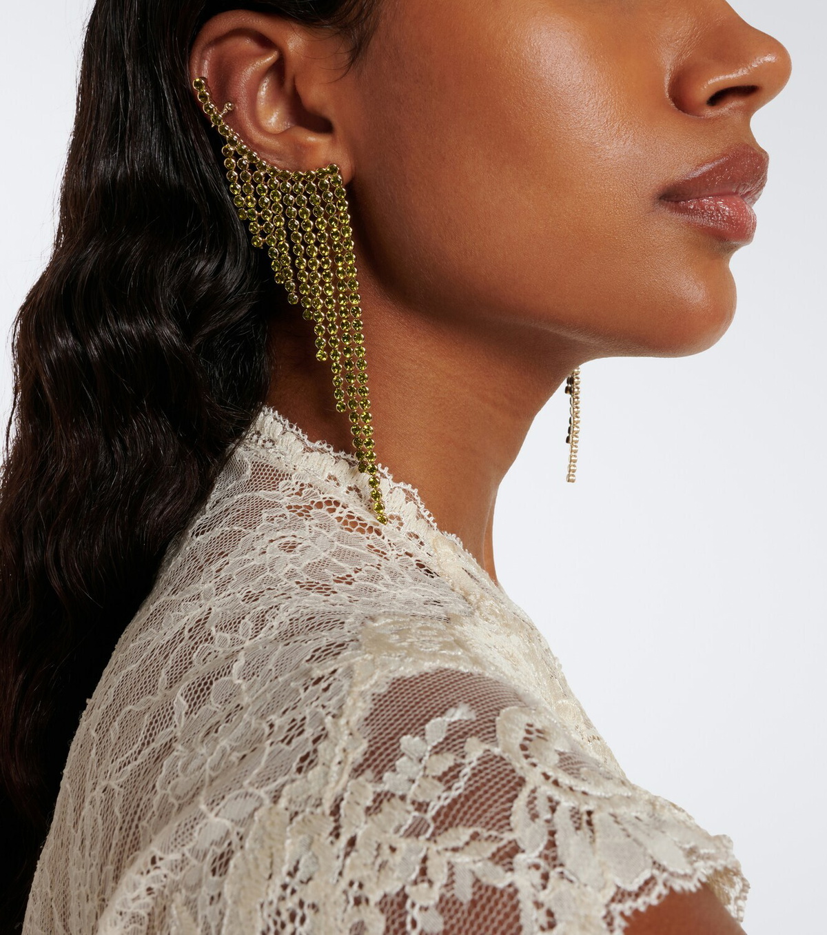 Rabanne Crystal-embellished ear climbers