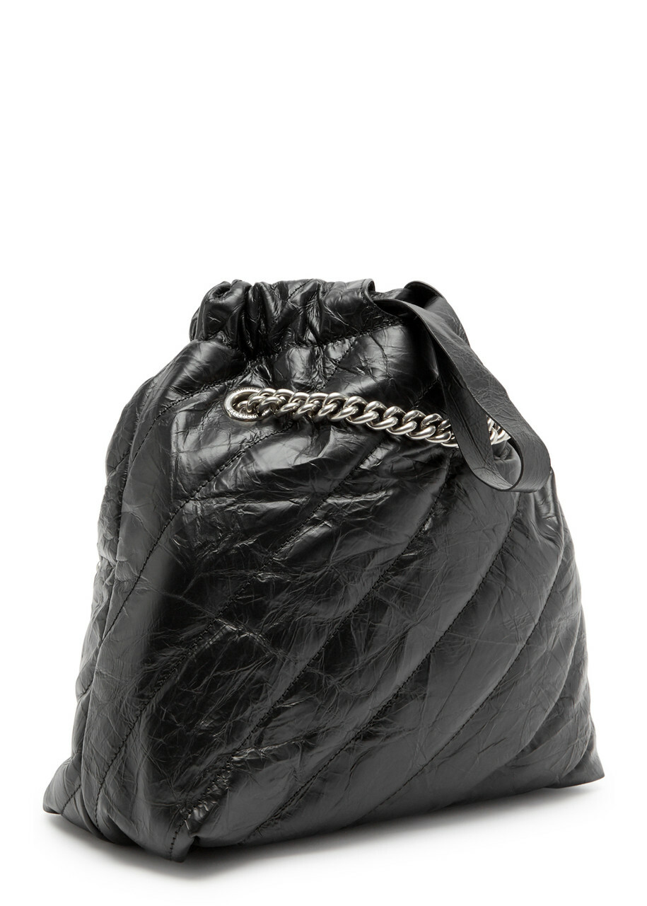 Balenciaga Crush Small Quilted Leather Bucket bag - Black - One Size