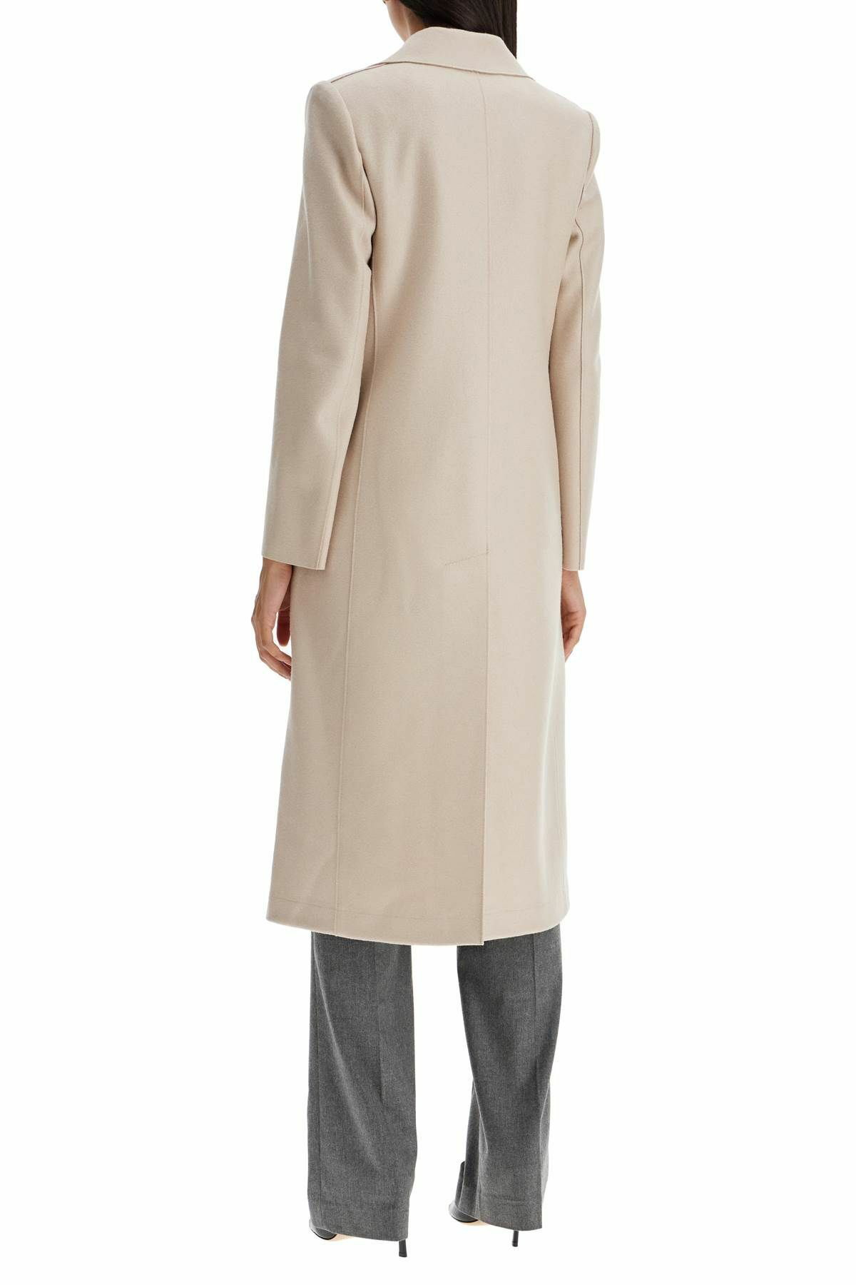 HARRIS WHARF LONDON single-breasted coat in pressed wool