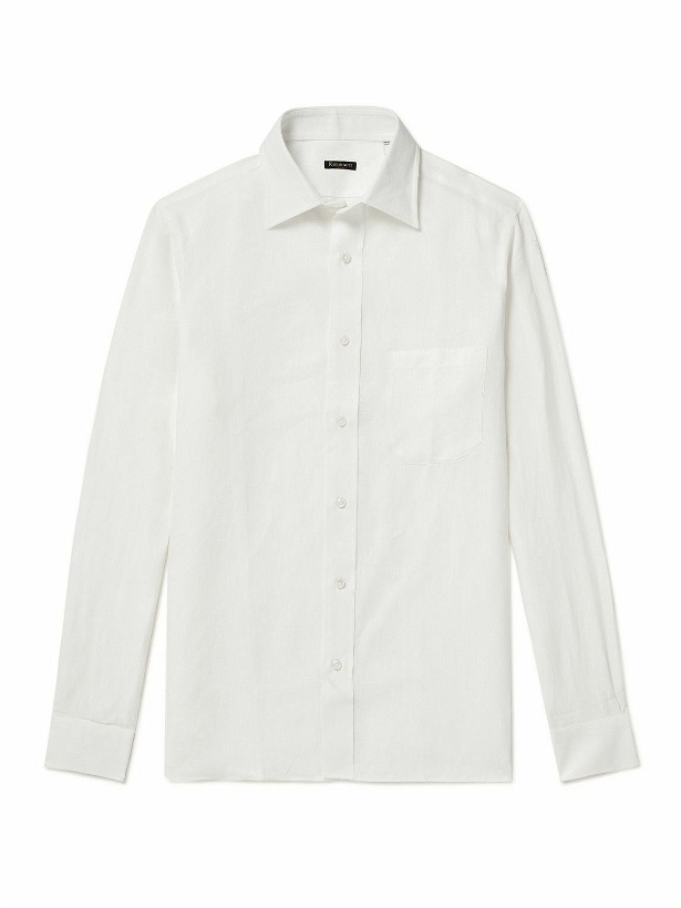 Photo: Rubinacci - Cutaway-Collar Linen Shirt - White