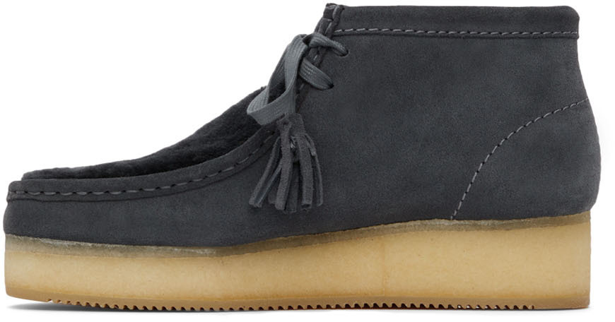Clarks Originals Grey Wallabee Wedge Boots Clarks Originals