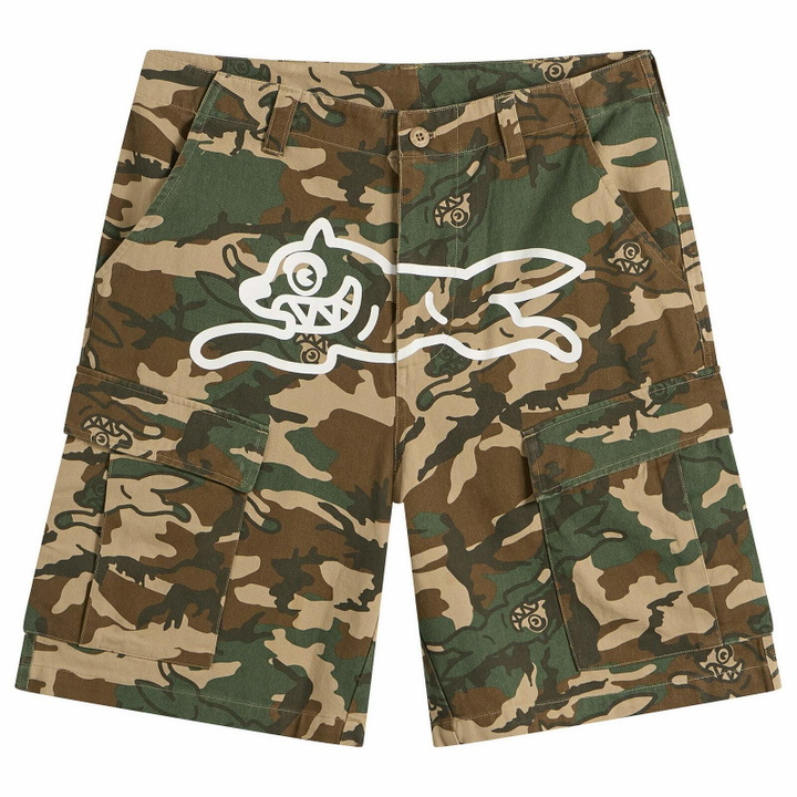 Photo: ICECREAM Men's Running Dog Woodland Camo Cargo Shorts in Multi