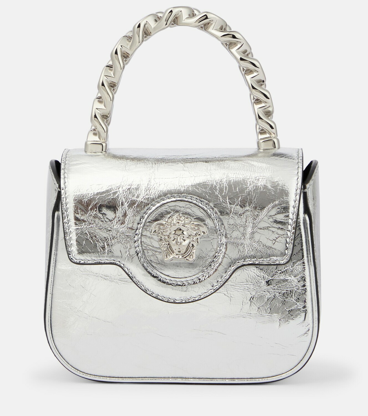 Versace La Medusa Mini Patent Leather Crossbody