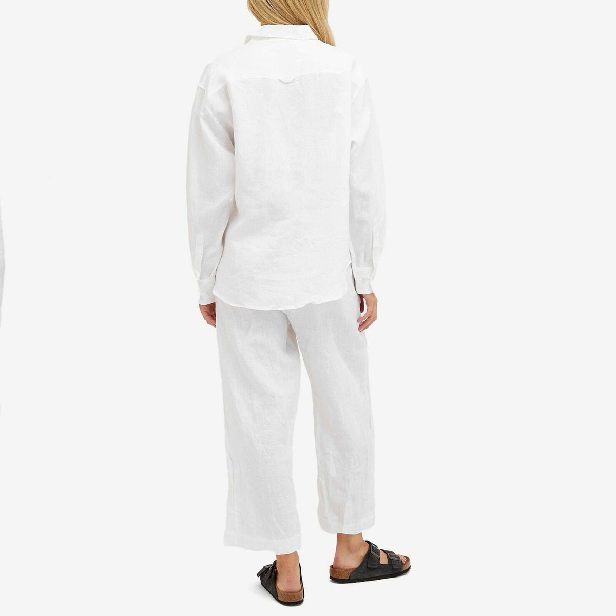 Deiji Studios Women's Off Centre Tie Linen Set in White