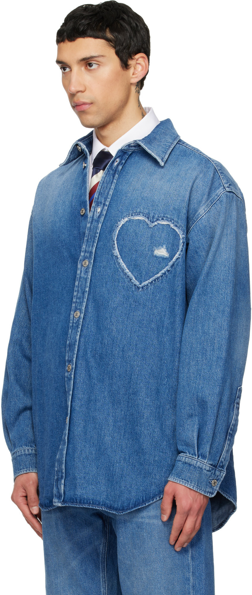 Moschino Blue Cotton Denim Shirt