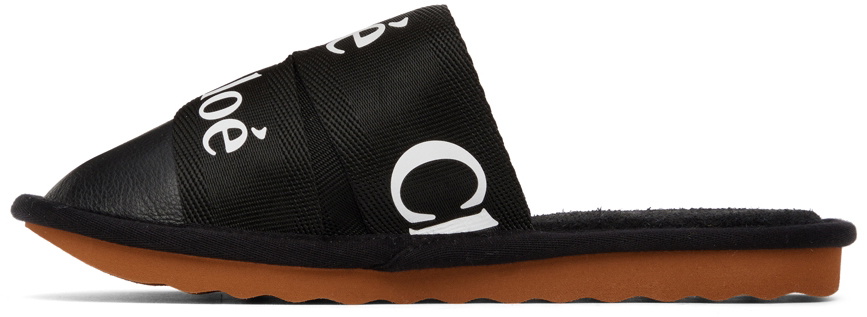 Chloé Black Woody Slippers Chloe
