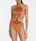 Valentino Sequined cutout swimsuit