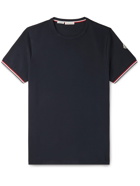 MONCLER - Contrast-Tipped Stretch-Cotton Jersey T-Shirt - Blue