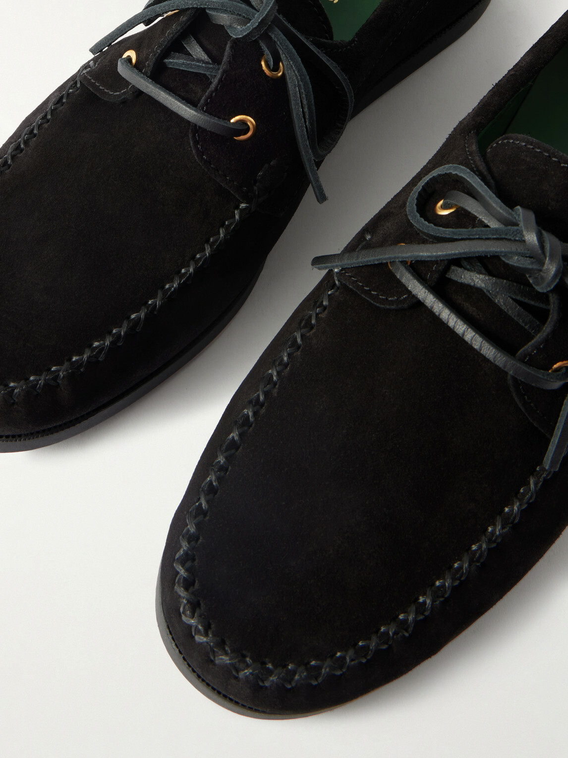 VINNY's - Boatman Suede Boat Shoes - Black