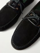 VINNY's - Boatman Suede Boat Shoes - Black