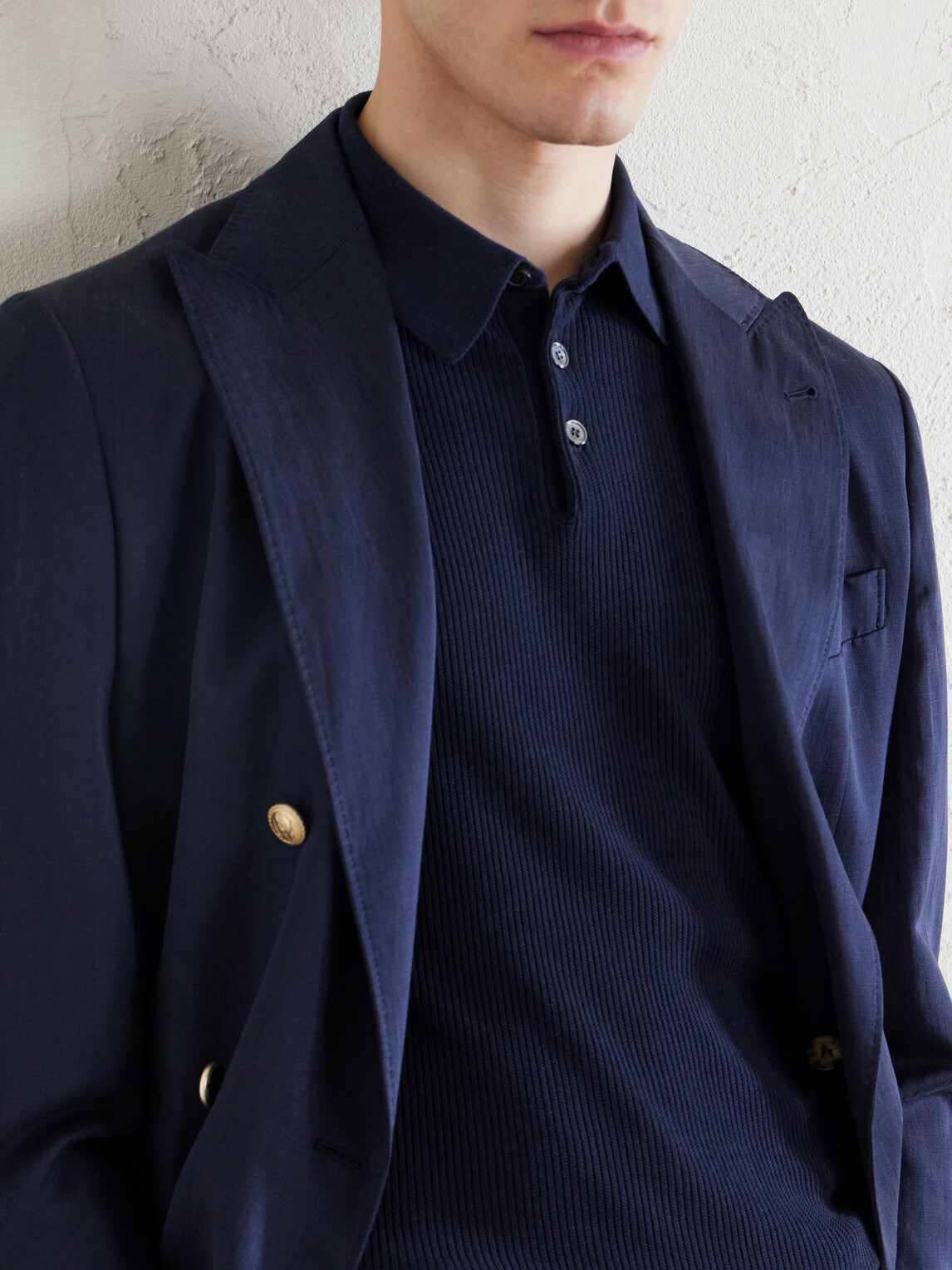 FEDELI - Rafael Ribbed Cotton Polo Shirt - Blue