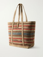 RRL - Murphy Medium Suede-Trimmed Woven Cotton Tote Bag