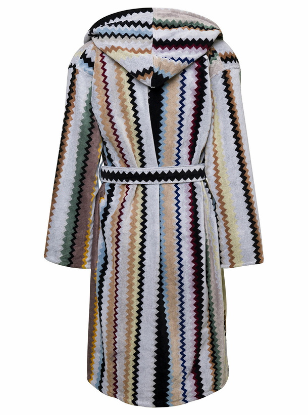 Photo: Missoni curt Multicolor Bathrobe With Zig Zag Motif In Cotton