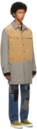 Junya Watanabe Beige Corduroy & Wool Paneled Coat
