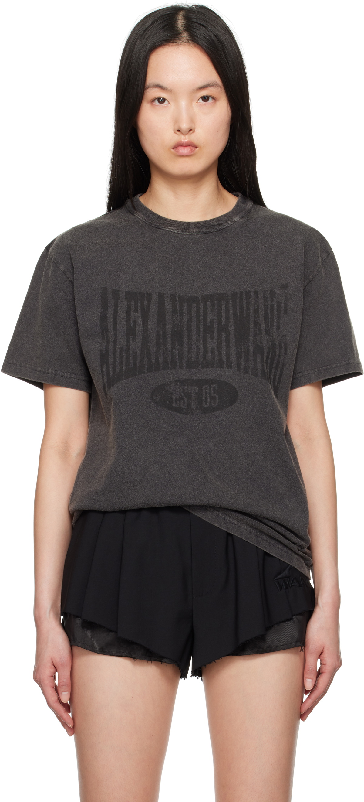 alexanderwang.t Black Distressed Logo T-shirt