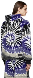 AMIRI Black & Blue Fleece Tie-Dye Hoodie