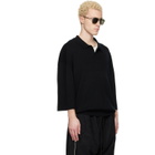 Fear of God ESSENTIALS Black Signature 3/4 Sleeve 90s Knit Polo