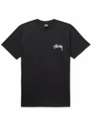 Stussy - Logo-Print Cotton-Jersey T-Shirt - Black