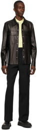 Jil Sander Black Leather Shirt Jacket