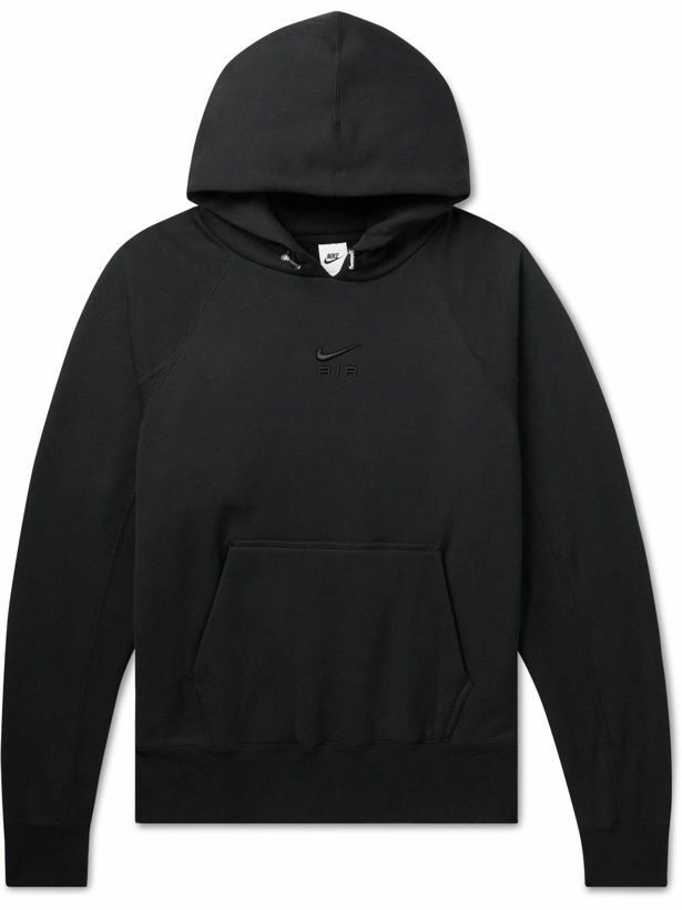 Photo: Nike - Logo-Embroidered Cotton-Jersey Hoodie - Black