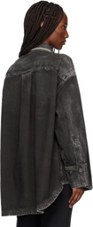 The Attico Black Diana Denim Shirt