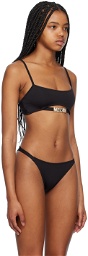 Moschino Black Crystal-Cut Bikini Top