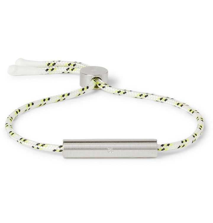Photo: Alice Made This - Charlie Striped Cord and Stainless Steel Bracelet - White