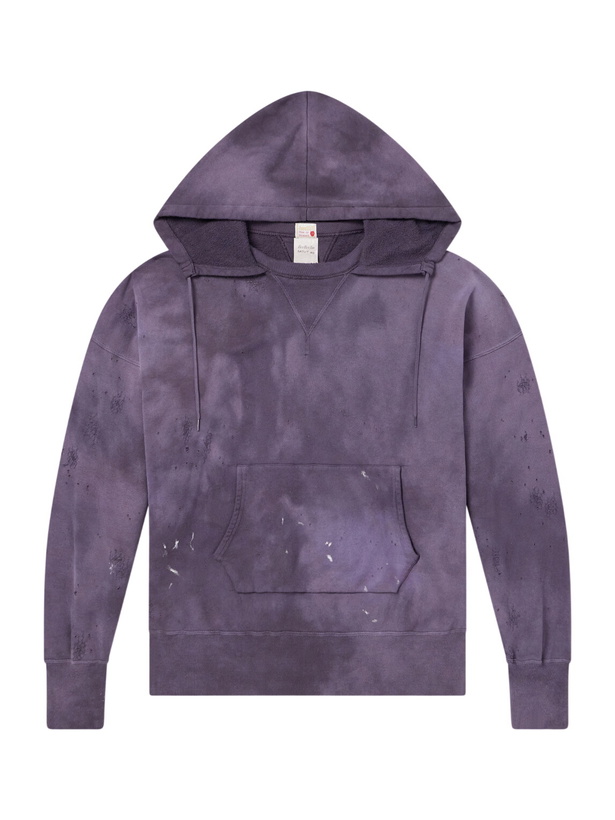 Photo: SAINT MXXXXXX - BerBerJin Distressed Cotton-Jersey Hoodie - Purple