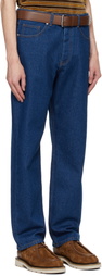 Maison Kitsuné Navy Straight Jeans